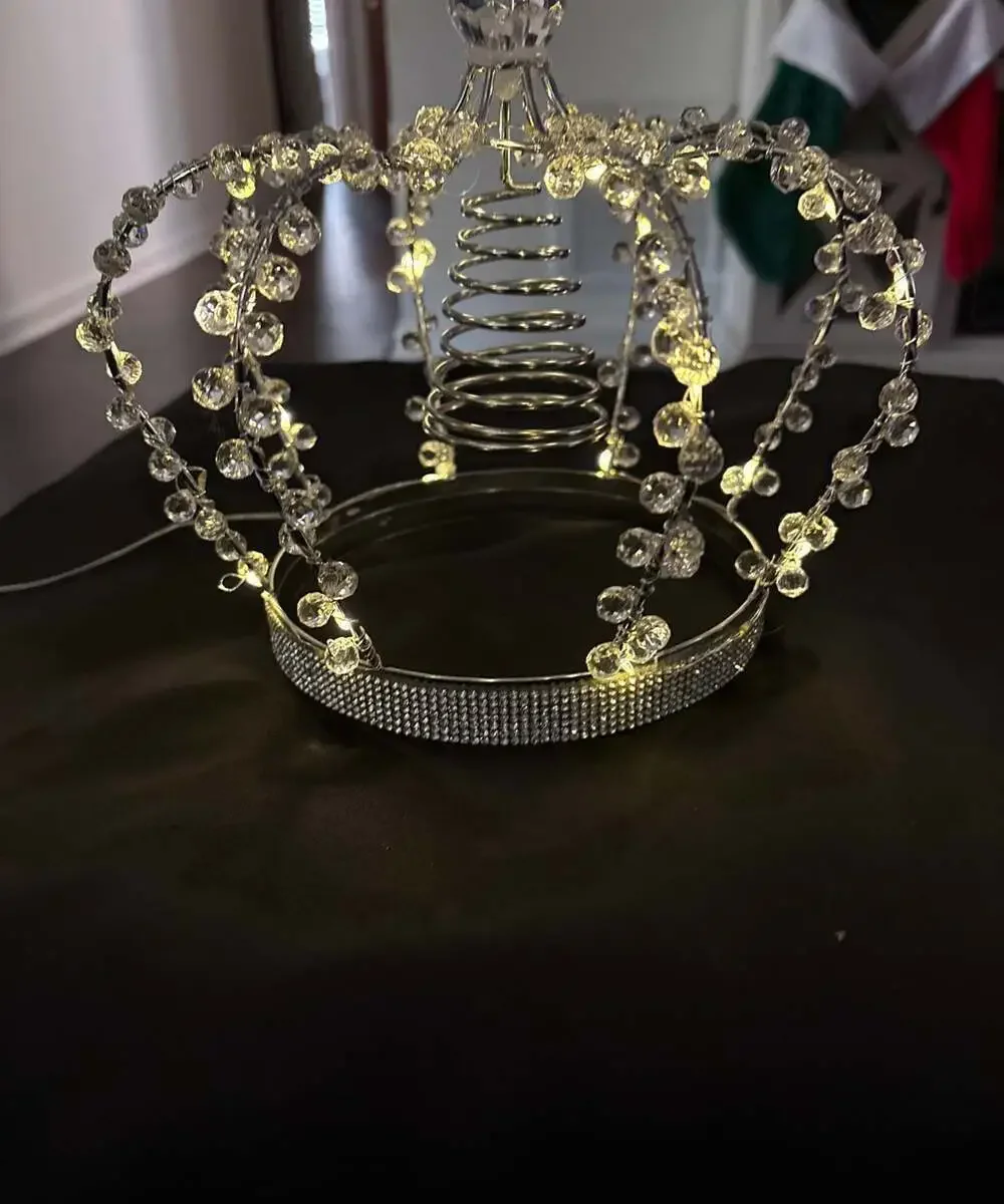 Jeweled Crown Christmas Tree‎ Topper with LED Lights